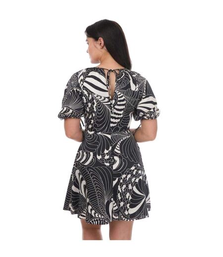 Robe Courte Manches Bouffantes Motif/style Imprimé Faridda Femme Noir Ted Baker