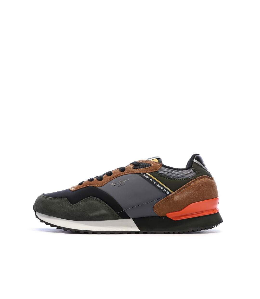 Baskets marine/kaki/rouge homme pepe jeans brit road m-1