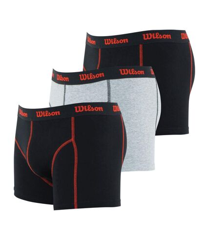 LOT DE 3 BOXERS WILSON NOIR GRIS NOIR