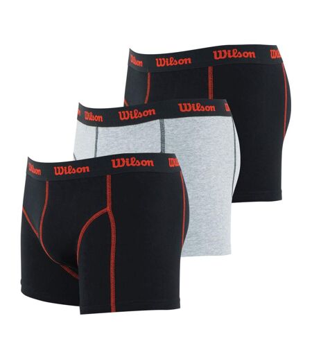 LOT DE 3 BOXERS WILSON NOIR GRIS NOIR