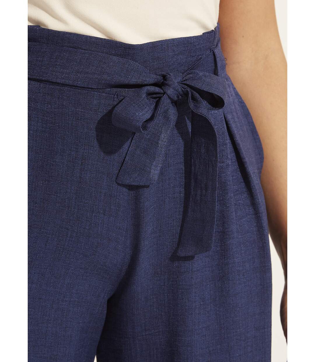 Pantalon large fluide semi élastiqué-3