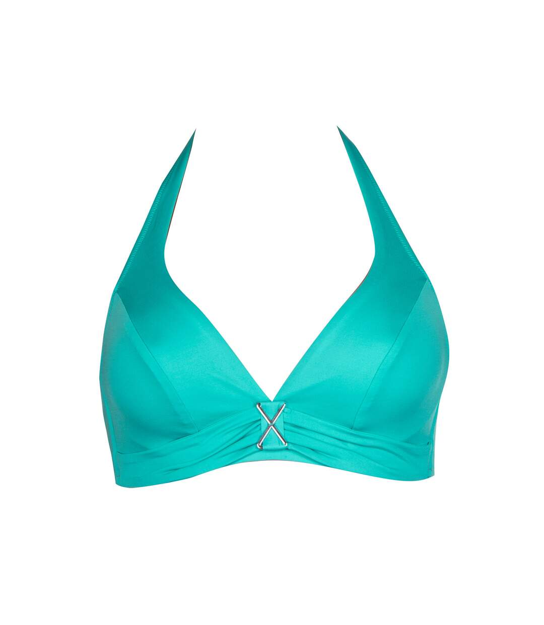 Haut maillot de bain armaturé tour de cou Gran Canaria Lisca vert-3