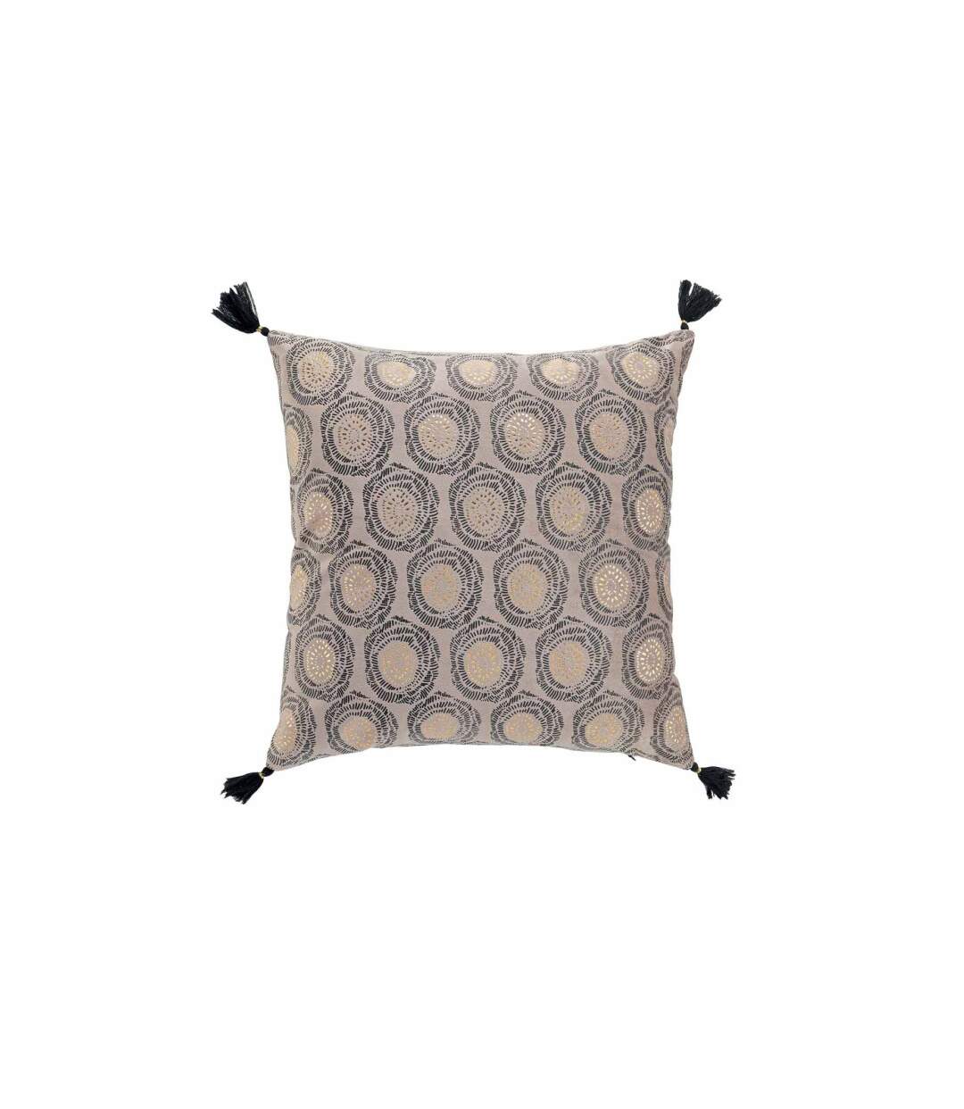 Coussin Déco à Pompons Onyxia 45x45cm Naturel-1