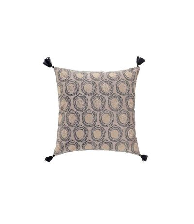 Coussin Déco à Pompons Onyxia 45x45cm Naturel
