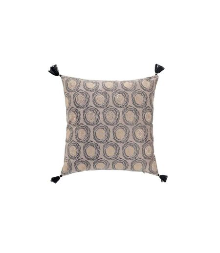 Coussin Déco à Pompons Onyxia 45x45cm Naturel