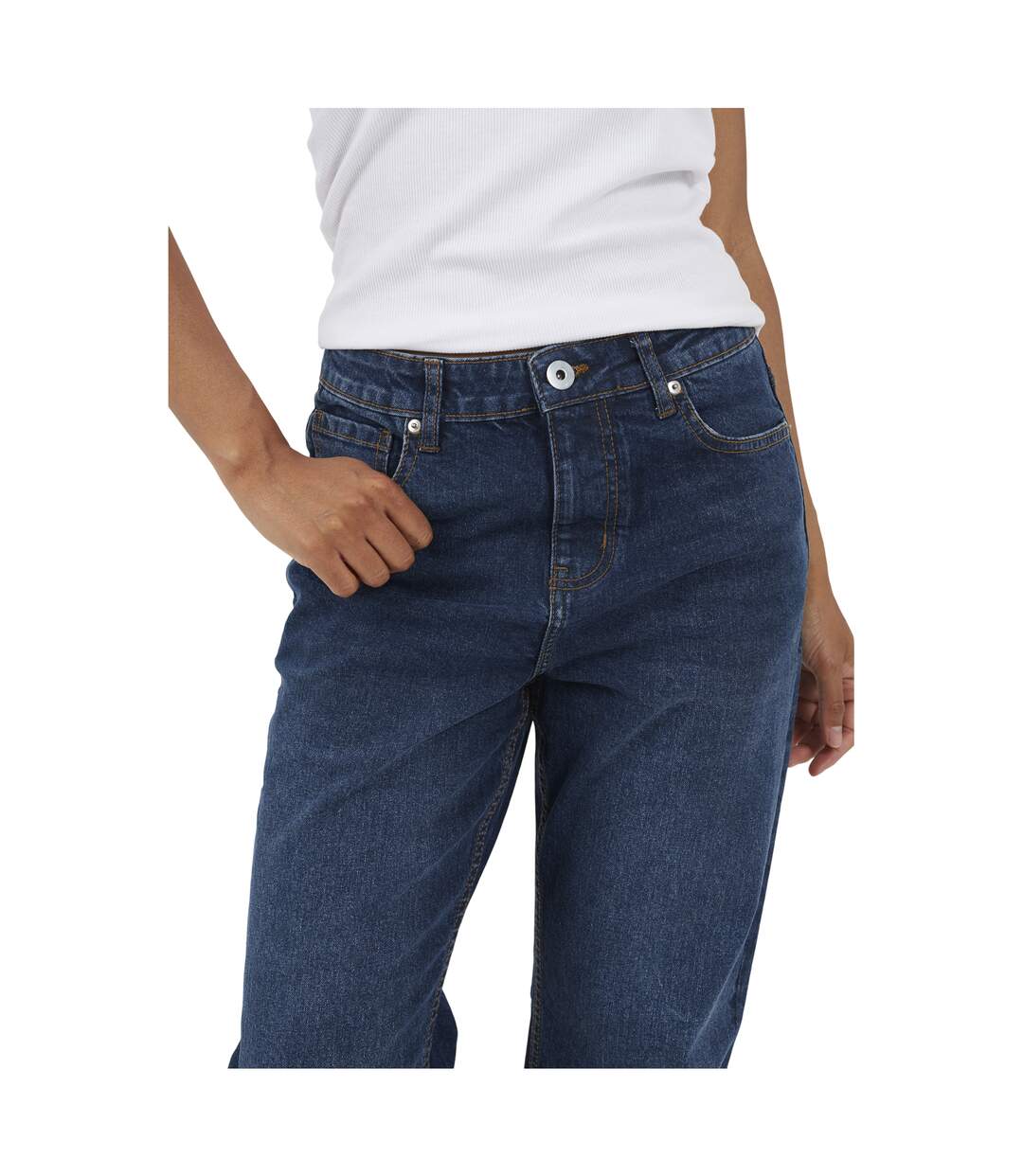 Womens/ladies Flared Mid Rise Jeans Indigo Brave Soul-3