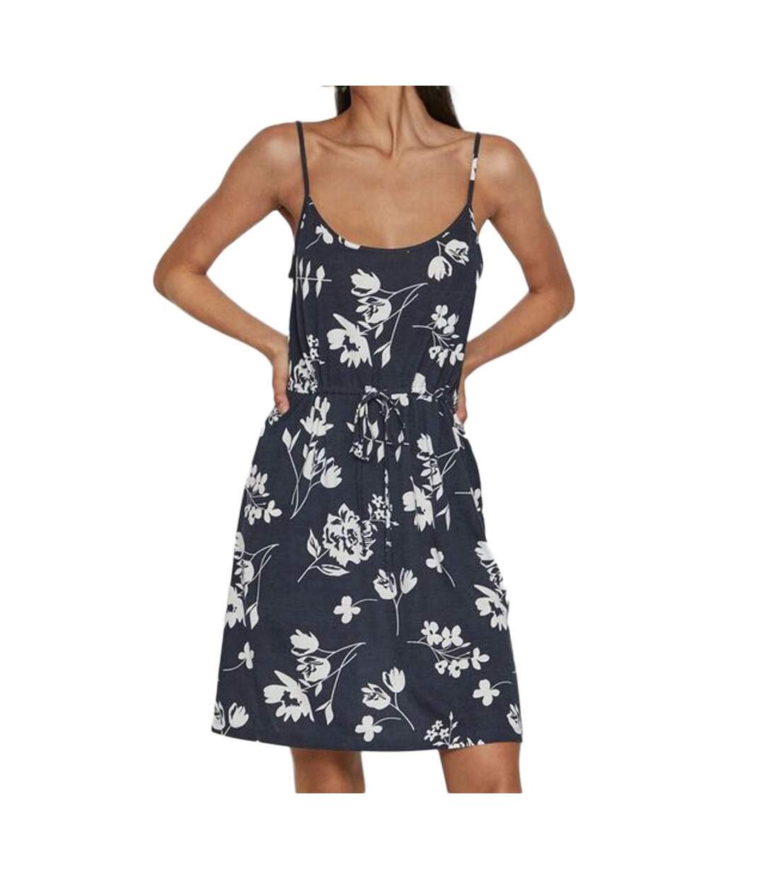 Robe Marine à fleurs Femme Vila Mooney - L-1