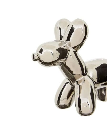 Statuette Déco Chien en Céramique Théo 19cm Argent