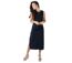 Robe longue coupe droite CHARLINE unie noire Coton Du Monde-1