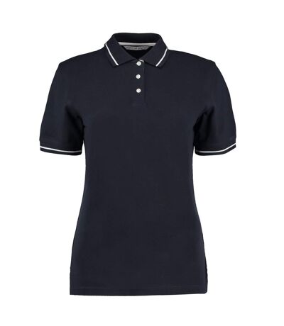Womens/ladies St Mellion Polo Shirt Navy White Kustom Kit