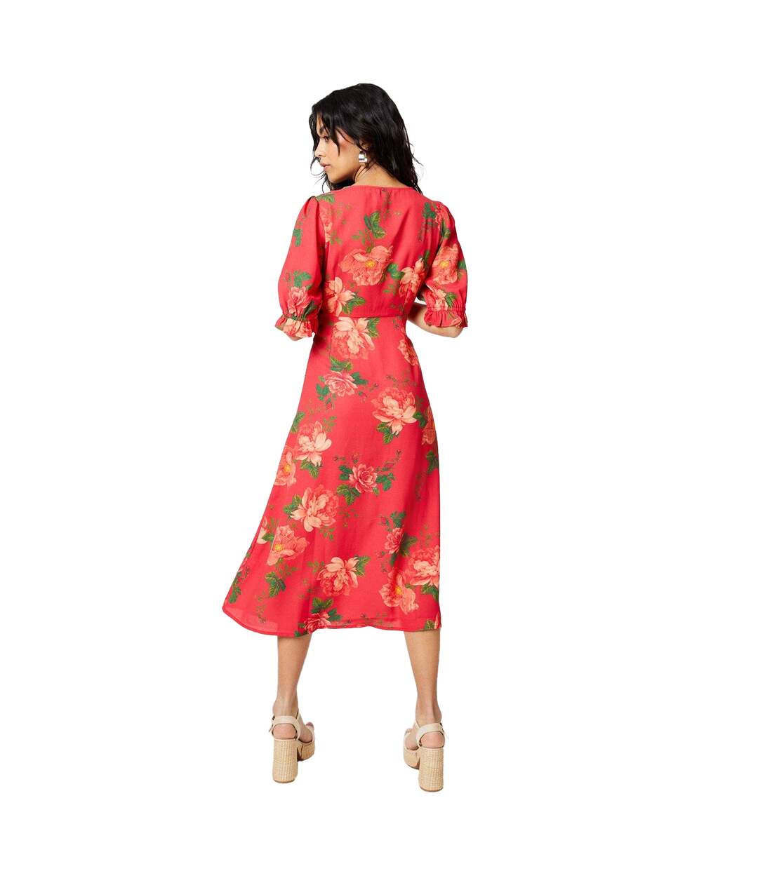 Robe mi-longue femme rouge Dorothy Perkins-2