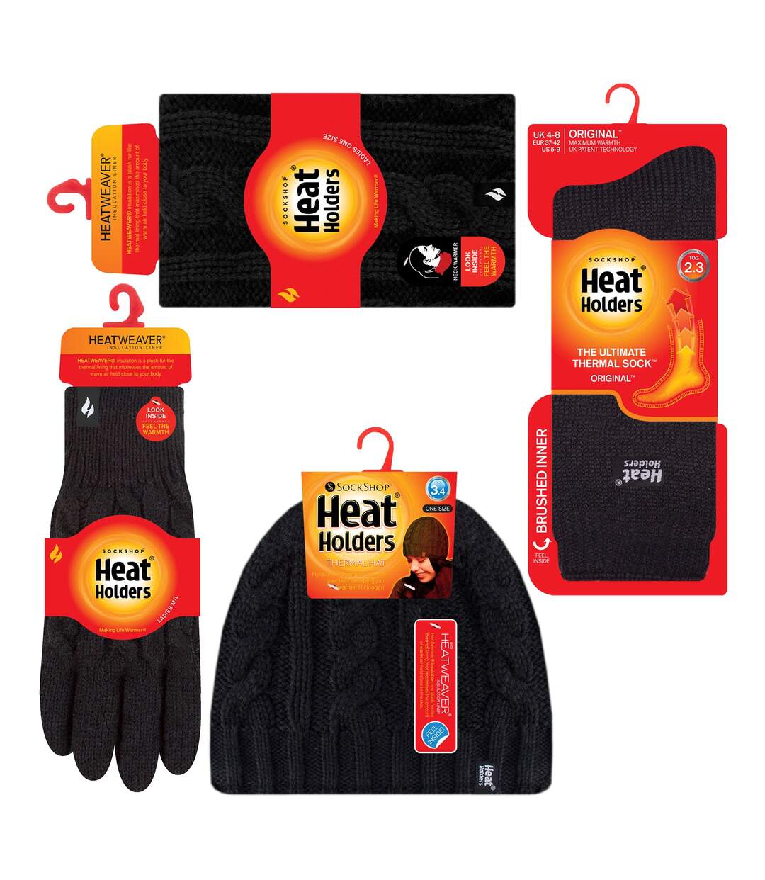 Ladies Thermal Winter Set - Hat, Gloves, Neckwarmer & Twist Socks-2