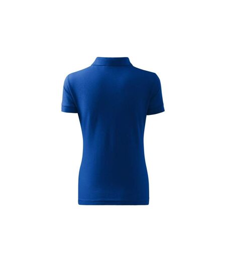 Womens/ladies Cotton Polo Shirt Blue Malfini