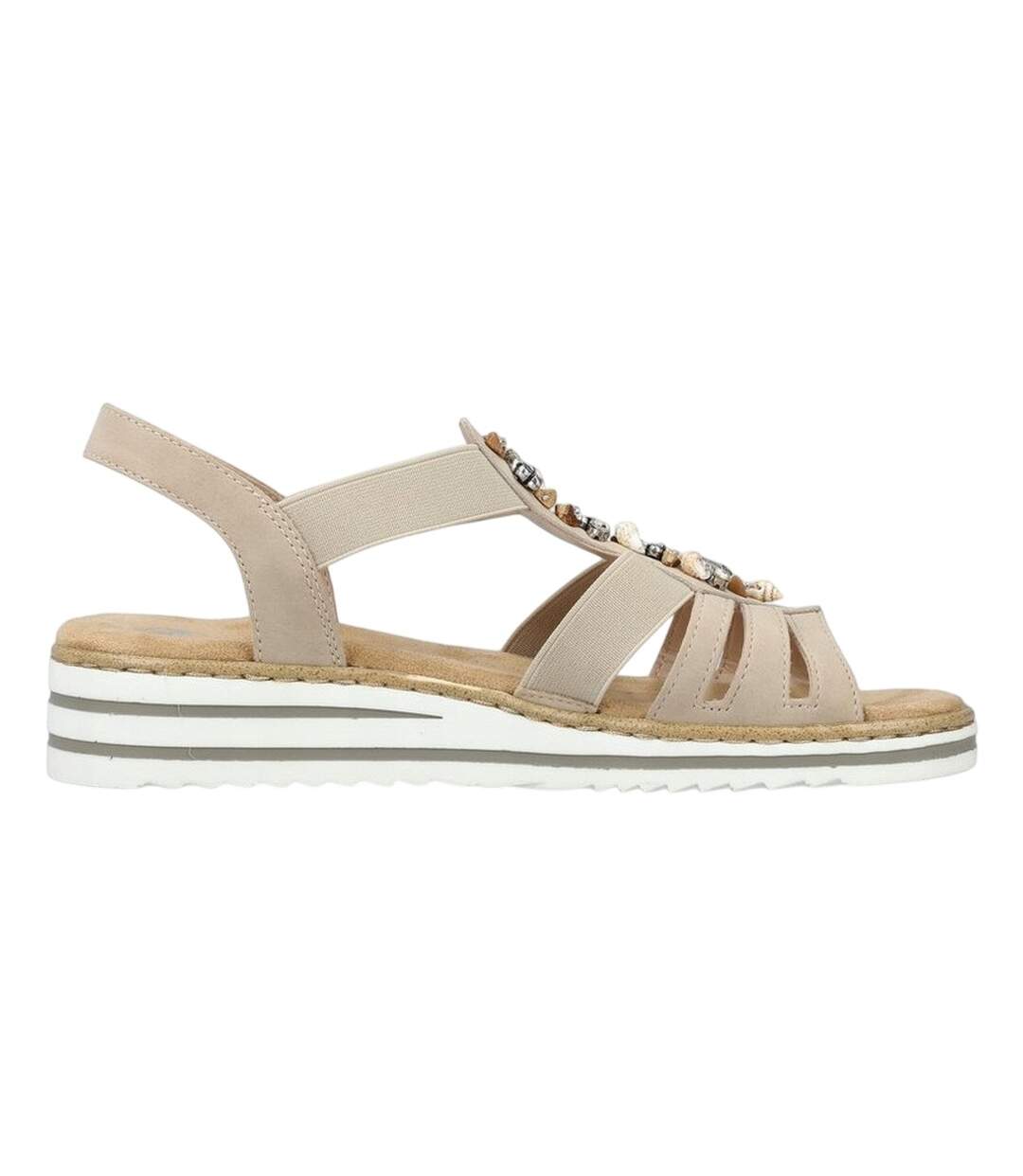 Sandales Style Coquillages Femme Beige Rieker-4