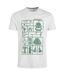 Mens camp kit graphic t-shirt dusty white Weird Fish-1
