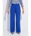 Pantalon vert large taille élastiquée maille relief-1