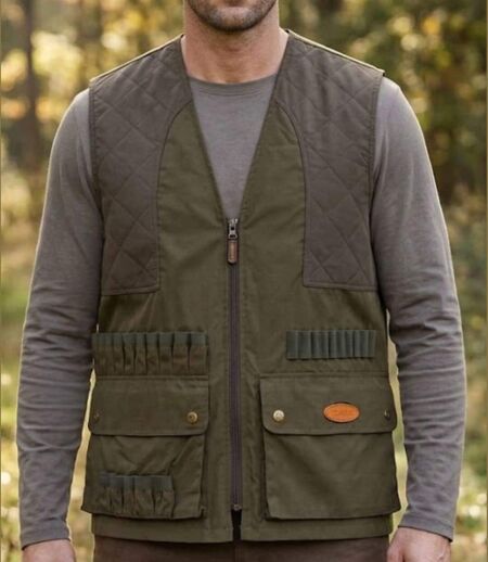 Gilet Traqueur LEDERTYS LY0208 – Robustesse Bi-Matière, Cartouchière et Liberté de Mouvement