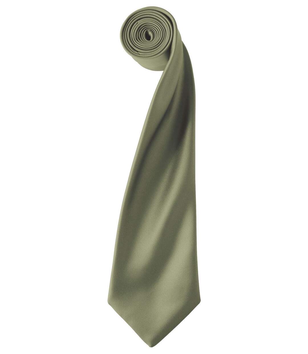 Cravate satin unie - PR750 - vert olive-1