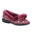 Womens/ladies goldfinch floral slippers burgundy Fleet & Foster