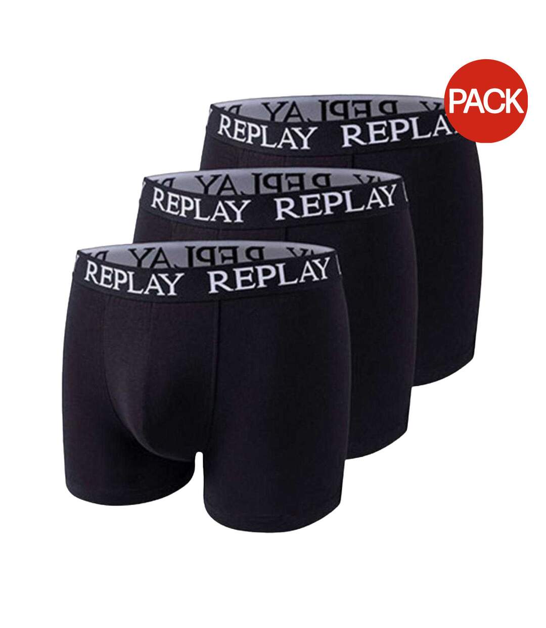 Boxers Motif/style Logo Homme Noir Replay-1