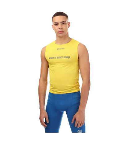 Mens Cycle Sleeveless Base Layer Top Yellow Skins
