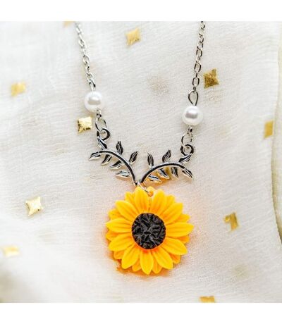 Sunflower Charm Pearl Daisy Flower Summer Beach Pendant Necklace