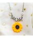 Sunflower Charm Pearl Daisy Flower Summer Beach Pendant Necklace