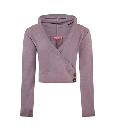 Womens/ladies Crossover Relaxed Fit Long-sleeved Hoodie Purple Puma