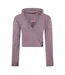 Womens/ladies Crossover Relaxed Fit Long-sleeved Hoodie Purple Puma-1