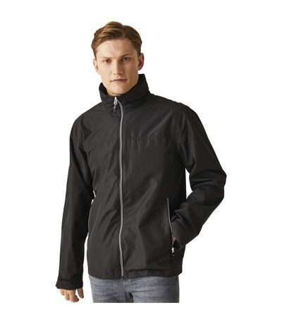 Mens Waterproof Soft Shell Jacket Black Mineral Grey Regatta Professional