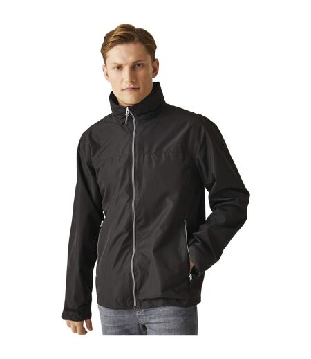 Mens Waterproof Soft Shell Jacket Black Mineral Grey Regatta Professional