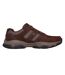 Mens Leather Round Toe Flat Walking Shoes Dark Brown Skechers-1