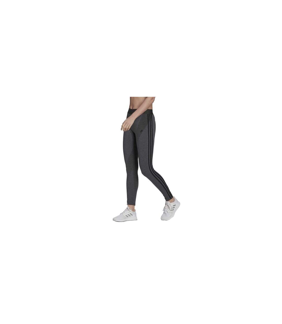 Legging Sport Motif/style 3 Rayures Essentials Femme Gris Foncé Adidas-1