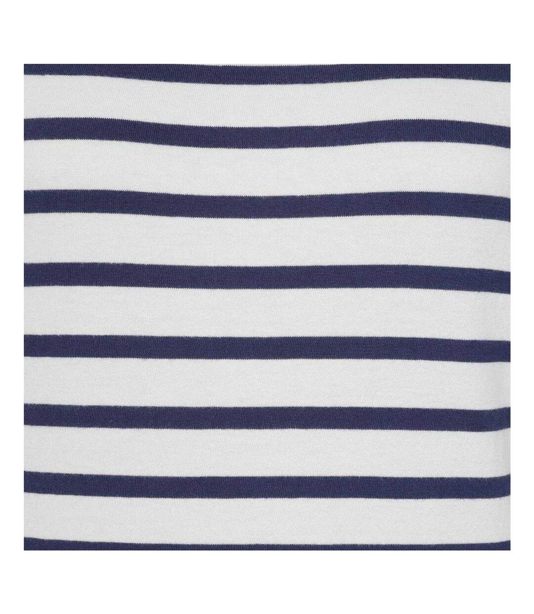 Womens/ladies Breton Contrast Striped Long-sleeved T-shirt Chalk Lazy Jacks-3