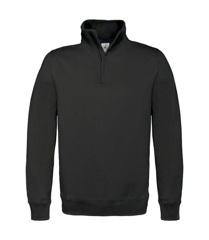 B&C Mens ID.004 1/4 Zip Sweatshirt (Black)