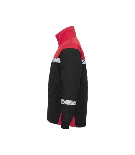 Mens Progression Quilted Lightweight Padded Jacket Black Red Projob
