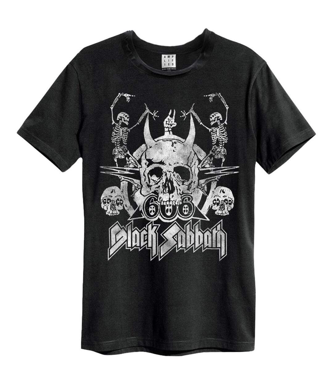 T-shirt Style Black Sabbath Dancing Skulls Adulte Noir Amplified-1