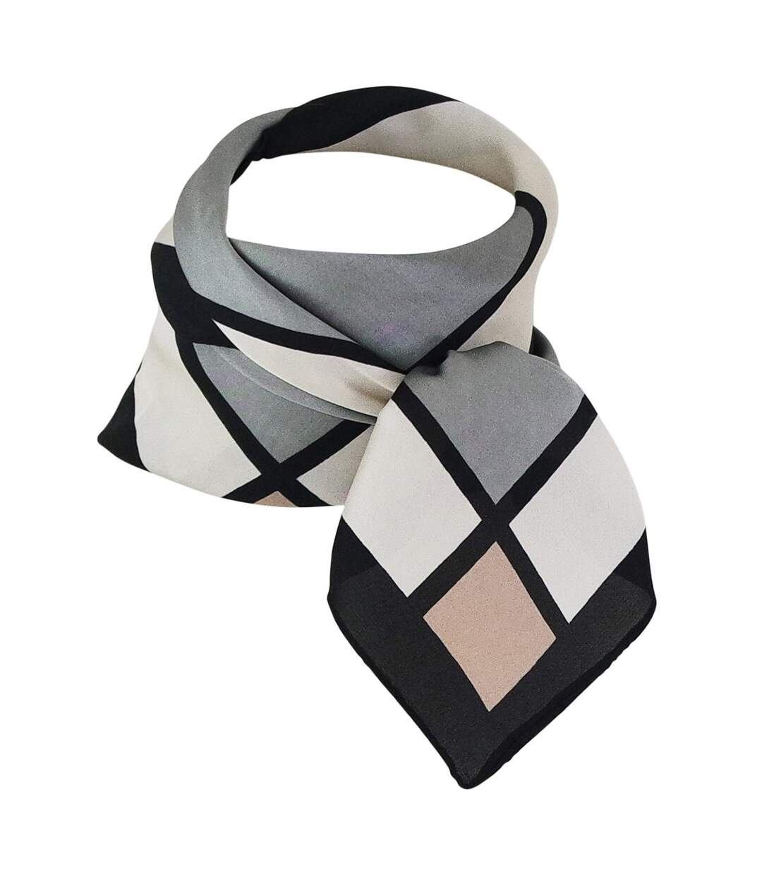 Foulard polysatin quadrillé