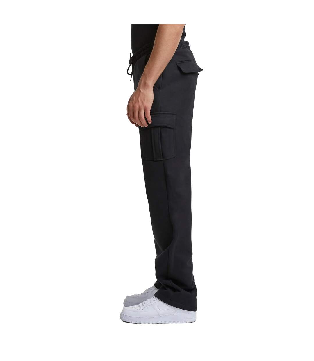 Mens heavyweight cargo straight leg sweatpants black Urban Classics-3