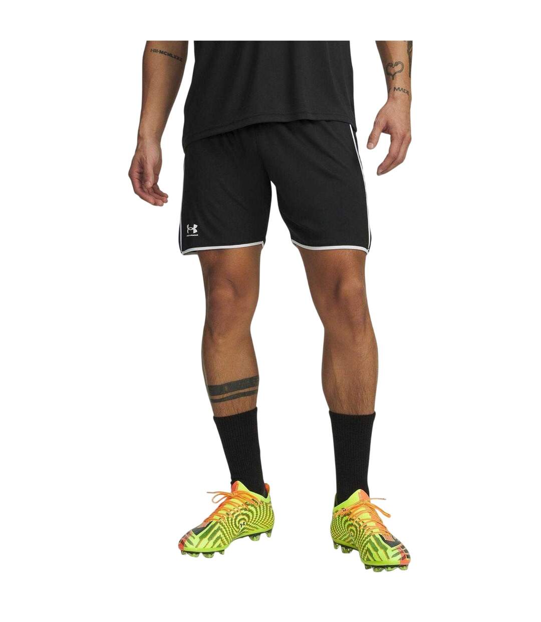 Mens Challenger Training Performance Shorts Black White Under Armour-2
