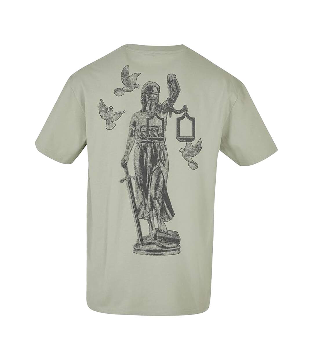T-shirt Justice Homme Vert De Gris Clair Mister Tee-2