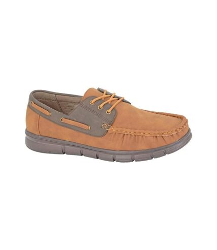 Scimitar Mens Boat Shoes (Tan/Brown) - UTDF2427