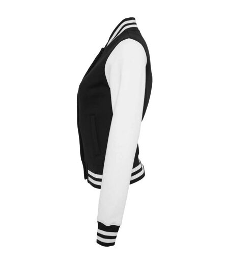 Blouson D'université Femme Noir Blanc Build Your Brand