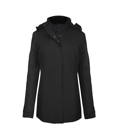 Kariban Womens/Ladies Hooded Parka Jacket (Black)