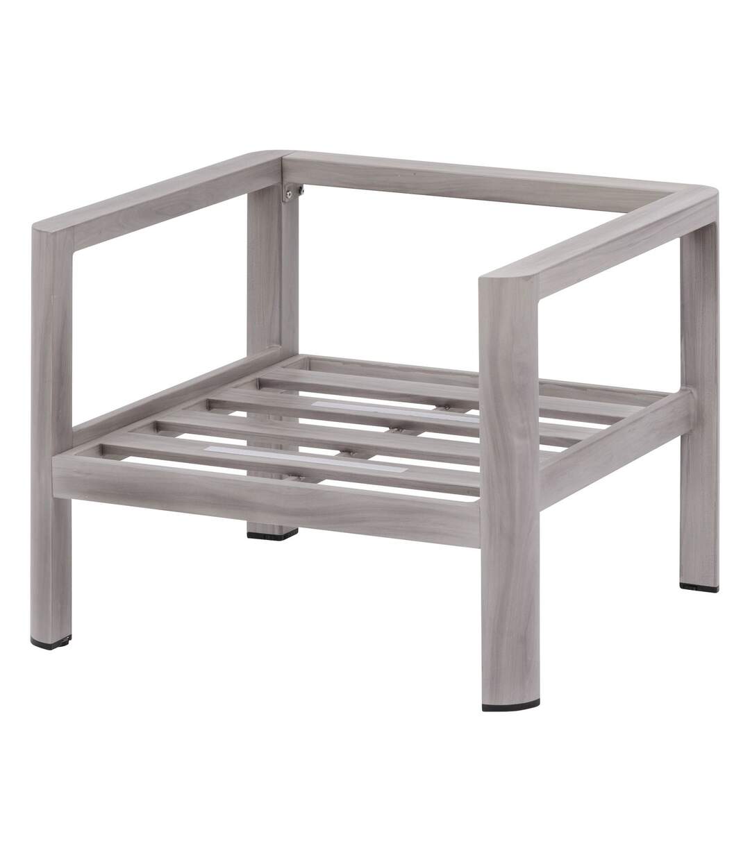 Fauteuil de salon de jardin en aluminium Jauca - Noisette et Gris boisé-2
