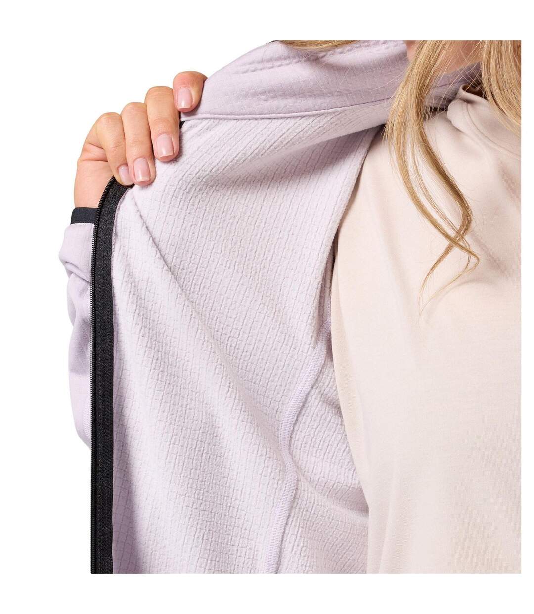 Womens/ladies Hike Grid Full Zip Fleece Jacket Lavender Columbia-4