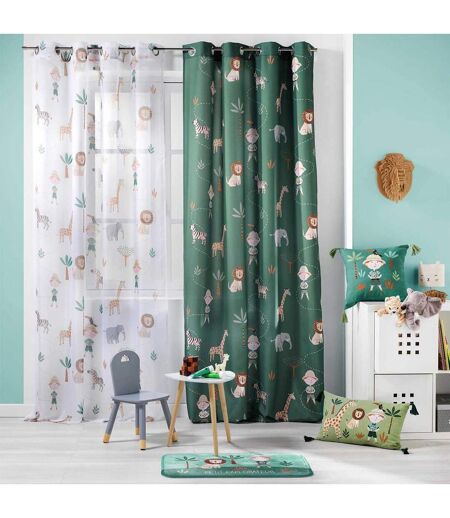 Tapis Enfant Léo l'Explorateur 45x75cm Vert