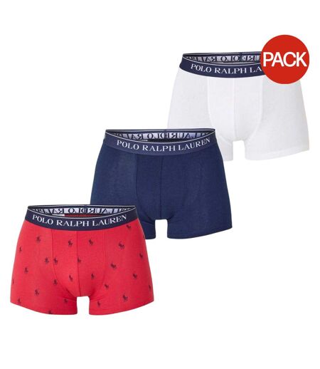 Lot De 3  Boxers Homme Rouge Blanc Bleu Marine Ralph Lauren