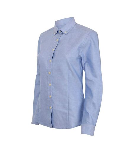Henbury Womens/Ladies Modern Long Sleeve Oxford Shirt (Blue) - UTRW5424