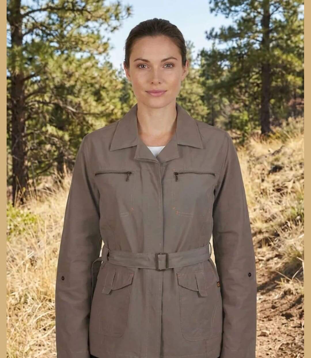 Veste Saharienne Rando Femme Ogalo Castor MarronSE9042-1